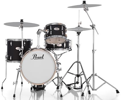 Pearl - Batteria acustica Midtown Matte Black con confezione Hardware HWP-50S