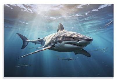KeAan Shark Poster, Dekoratives Gemälde, Leinwand, Wandkunst, Wohnzimmer, Poster, Schlafzimmer, Gemälde 24x36inch(60x90cm)