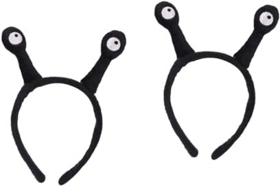 Housoutil 2st Schneckenstirnband Zum Waschen Des Gesichts Cartoon-stirnband Antennen-stirnband Antennenkopfband Rot Antennenkopfband Schwarz Süßes Lustiges Stirnband Schmücken Ohr Kind