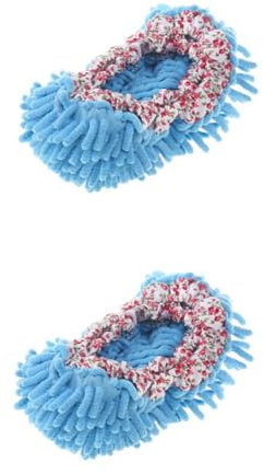 minkissy 2pcs Microfiber Mop Slippers Washable Reusable Cleaning Shoes for Home Non-slip Mopping Socks for Women Men