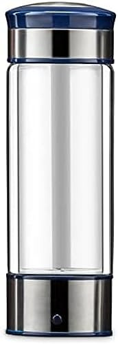 Hydrogen Rich Water Bottle Hydrogen Alkaline Water Generator Ionizer Portable Mode 3 Mins Make Hydrogen Content Up To 1200 PPB High Concentration Antioxidant Glass USB Rechargeable 430Ml