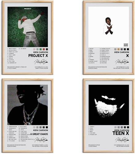 Albumcover, signierte Poster, Musikposter, HD-Drucke, Leinwand, Wandkunst, Poster, Zimmer, ästhetische Bilder, 4er-Set, für Schlafzimmer, Musik, Klassenzimmer, Mädchen, Wohnheim, Wanddekoration,