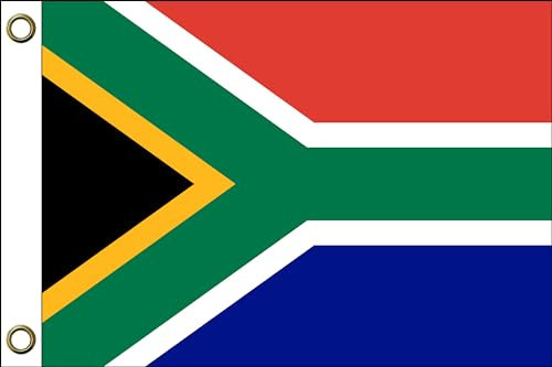 Südafrika Flagge Fahne | 150 cm x 90 cm / 90 x 150 cm | Wetterfest & Langlebig | Polyester mit zwei Ösen