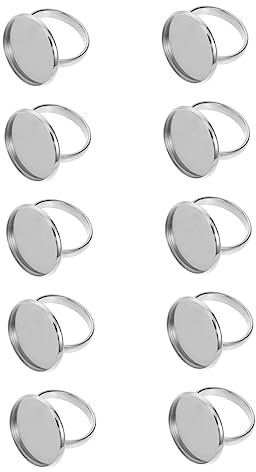 Anneome 10stücke Edelstahl Diy Ringset Verstellbare Ringhalterung Fingerschalen Robuste Ringunterlagen Für Schmuckherstellung Und Kreative Bastelarbeiten