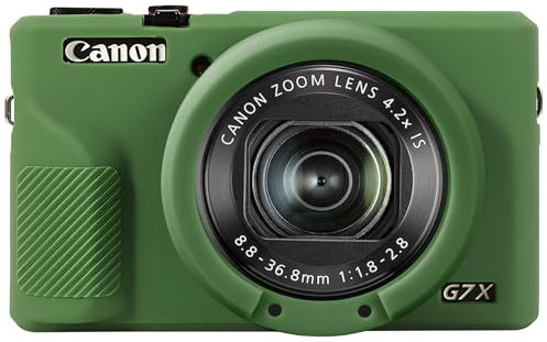 Elonbo Custodia in silicone per fotocamera digitale Canon PowerShot G7 X Mark III, custodia protettiva in gomma morbida per fotocamera G7 X Mark 3, custodia protettiva in gomma morbida con
