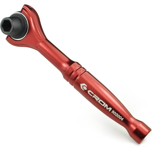 CROM 1/4-inch Drive Mini Ratchet - 72-Tooth Hex Bit Driver Ratchet Wrench Reversible Micro Ratchet with 5 Degree Arc -Lightweight & Compact To Fit Tight Spaces (90T Swivel 1/4-Inch Bit Driver)