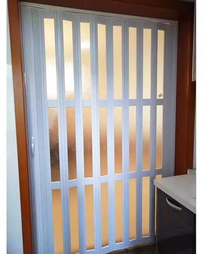 Falttüren Innentüren Weiße Falttür mit Mattiertem Acryl, Innen-PVC-Falttüren für Badezimmer- und Küchentüren, Raumteiler-Falttür 30 32 36 40 48 Zoll(24x40in(61x101cm))