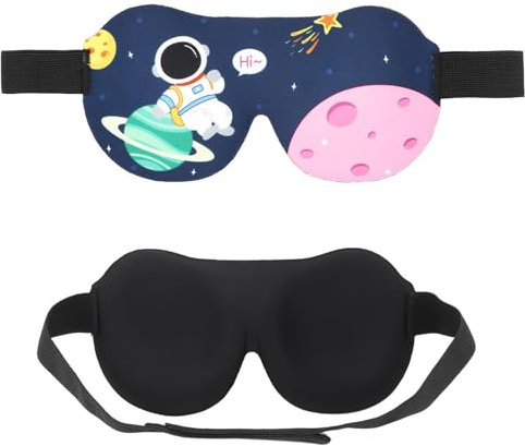 Calkkrer Masque de sommeil doux 3D réglable pour enfant - En coton - Pour fille - Cache-œil confortable - Pour les voyages, la nuit, le train, l'avion