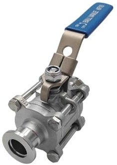 304 Edelstahl Flansch 3 Stück Vakuum Manueller Kugelhahn (16) mit hoher Druckfestigkeit und langlebiger Konstruktion