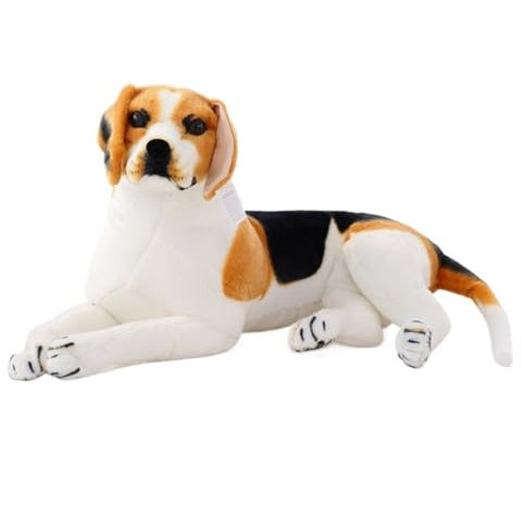KUKUShining Realistisches Beagle Hund Kuscheltier, Niedliches Stofftier Plüschtier Hund Kinder und Hundeliebhaber Perfekt für die Hausdekoration(Beagle1,75cm/29.5in)