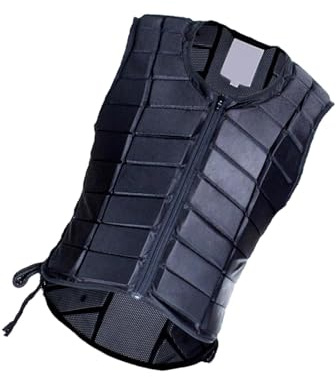 Chaleco de equitación Negro Transpirable para Mujeres y Hombres, Chaleco Protector Ecuestre, XL