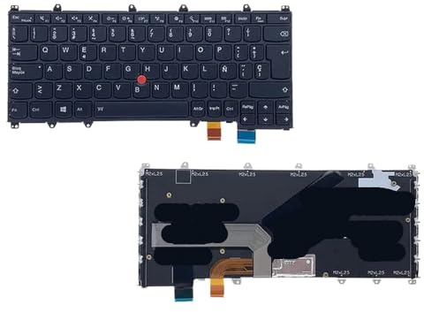 YGUWZ Spanische Latam-Tastatur, kompatibel mit X380 S1 260 370 3rd 4th Laptop-Modellen 01AV726 01EN396 00PA134 01AV719 01EN389(SP Black BL 260)