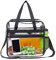 Jortmrd Durchsichtige Tasche Transparente Tragetasche Clear Bag PVC Schultertasche Umhängetasche Handtasche Einkaufstasche mit verstellbarem Schultergurt Sporttasche Stadion Zugelassen (30x30x15 cm)