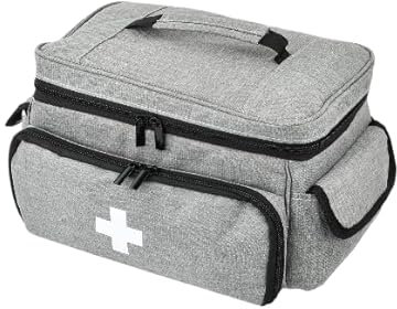Focenat Trousse de Secours Vide Portable, Sac de Médecine Étanche, Pharmacie Voyage pour Maison, Bureau, Voiture, Outdoor, Gris