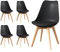 Frixovel Chaises Salle à Manger,Chaise Scandinave Lot de 4,Idéal pour Salle à Manger,Salon,Cuisine,Chambre à Coucher (4, Noir, Standard)