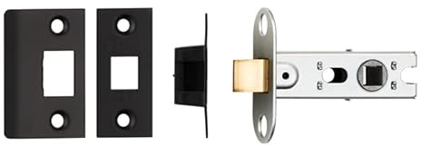 Carlisle Brass BTL25MB/RP 64mm Bolt-Through Tubular Latch with 8mm Follower, Square forends in Matt Black