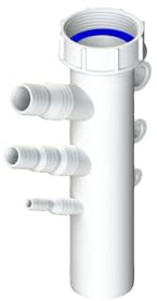 KIT CANOTTO 11/2 ATTACCO MULTIFUNZIONE HERMES 3 ATTACCHI. IDEALE PER COLLEGARE SCARICO LAVATRICE, LAVASTOVIGLIE, ASCIUGATRICE, CLIMATIZZATORE, ADDOLCITORE, CALDAIA