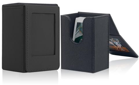 Huybaa Fotobox Aufbewahrungsbox für 3 Zoll Fotos, Polaroid Album Kompatibel mit Fujifilm Instax Mini Film (54 x 86 mm) - Schwarz, Leder