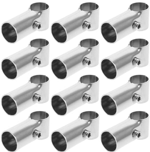 HOUDERCO 25mm Stainless Steel Pipe Clamps – Adjustable T Clamp Connectors for Rail and Fence 12-Piece Set Sturdy Metal Accessories for DIY Projects and Garden Support