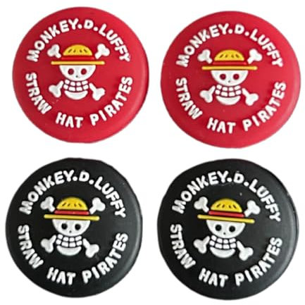 Kool Millennials Red and Black Pirate Thumb Grip Stick Caps Cover per PS4, PS5, XBOX Controller