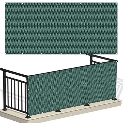 Brise Vue Jardin, Brise Vue 50 x 510 cm Protection UV Opaque Résistant Aux Contre Vent avec Attaches Écran de Confidentialité pour Balcon pour Jardin Extérieur, Vert Foncé
