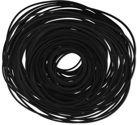 100pcs Recorder Rubber Belts, 1mm/0.04in Thickness Cassette Tape Belts Replacement for DVD CD LD VCR Repeater Record Player Drive Repair & Maintenance (Black)