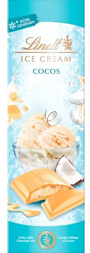 Lindt Schokolade | Cocos Tafel Weiß, 100g, Geschenk | Weiße Schokolade, cremige Kokos-Füllung, kühl genießen, Sommer-Tafel, zum Teilen & Verschenken, tropischer Geschmack