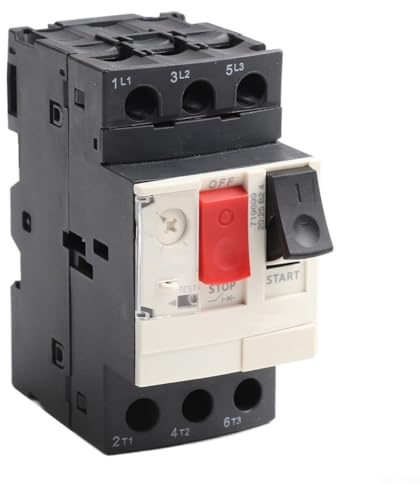 Besttoolifes GV2-ME10C Disjoncteur de moteur 4 à 6,3 A Protection contre les surcharges thermiques pour sécurité électrique industrielle Design compact 380 V 50/60 Hz