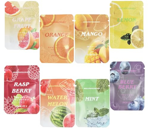 8 Pcs Flavoured Filters for Breathing Necklace, Breathing Necklace Flavoured Filters, 8 Refreshing Scents for Mindful Breath-ing and Relaxation