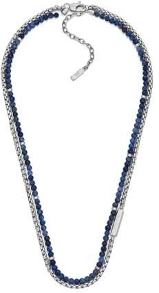 Emporio Armani Herren Silberfarbene Halskette aus Edelstahl, EGS3312040