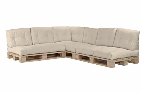 Vita-Line Palettenkissen Palettensofa Set, Farbe: HC03 Natur