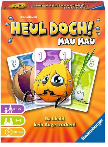 Ravensburger 20348 - Heul doch! Mau Mau, Kartenspiel für 3-6 Spieler, Actionsspiel ab 7 Jahren