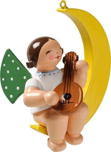 Wendt & Kuhn Engel klein mit Mandoline im Mond 4,4cm H