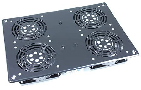 KIMEX - Tapa Superior de 4 Ventiladores - para Armario Rack 19'' - con termostato - 110-0205