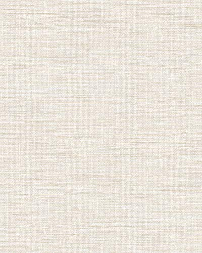 Papier peint aspect textile Profhome DE120111-DI papier peint intissé gaufré à chaud gaufré ton-sur-ton mat blanc 5,33 m2