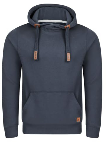 riverso Hoodie Herren Regular Fit RIVNiklas Kapuzenpullover Pullover Cross-Over-Kragen Blau XL (XL, Navy (BJD))