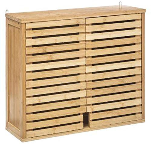 PEGANE Meuble Haut de Salle de Bain en Bambou Naturel - L.58.5 x P.20 x H.51.5 cm