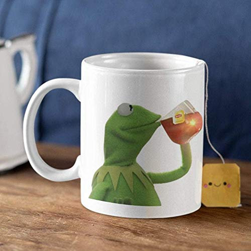 PAWANG Weiße Tasse Kermit Tea Trinkt Tee, Aber Das Hat Nichts Mit Meinem Geschäft Zu Tun. Einzigartiges Weihnachtsgeburtstagsgeschenk 15Oz