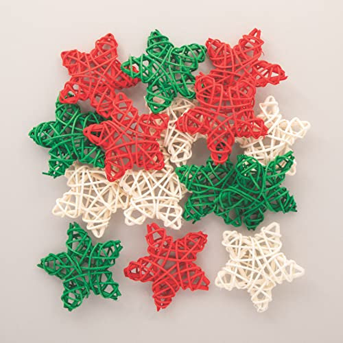 Baker Ross FC219 Weihnachtssterne aus Rattan - 15er Pack, Natürlicher Bastelbedarf für Kinder, Bastelmaterialien für Kinder, Weihnachtsbastelbedarf