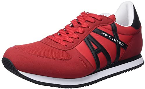 Armani Exchange Herren Rio Side Logo Sneaker, RED+Black, 39 EU