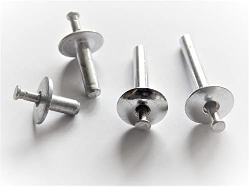 Schrauben-Welt 50 Stück Hammerschlagnieten 4,8x16 mm Alu/Edelstahl A2 Flachrundkopf