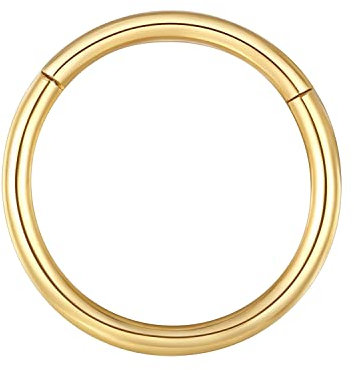 BLESSMYLOVE 1.2mm 7mm Gold Nasenring Hoop 316L Chirurgenstahl Knorpelohrring Septum Clicker Ring Edelstahl Klappbarer Segmentring Lippenring Conch Daith Helix Rook Tragus Snug Body Piercing Schmuck