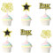 30 Stück Glitzer Happy New Year Cupcake Topper 2023 Gold Schwarz Cupcake Topper Cheers to 2023 Cake Picks for Silvester Party Dekoration (Cheers Happy New Year)