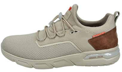 bugatti Herren Low-Top Sneaker, Männer Halbschuhe, Wechselfußbett,schnürschuhe,schnürer,straßenschuhe,Strassenschuhe,beige (5200),44 EU / 9 UK