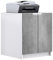 Vladon Druckerkommode Logan, Aktenschrank mit 2 Fächern und 2 Türen, Korpus in Weiß matt, Fronten in Beton Dunkel Optik, (51 x 60,5 x 54 cm)