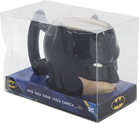 Taza de cerámica con forma en 3D de 340 ml en caja regalo de Batman