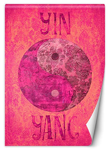 Feeby Fototapete Yin Yang Abstrakt 150x210 cm Orange XXL Vlies Wandtapete Tapeten Wohnzimmer Schlafzimmer Büro Flur Moderne Design Wandbilder Wand Dekoration Textur