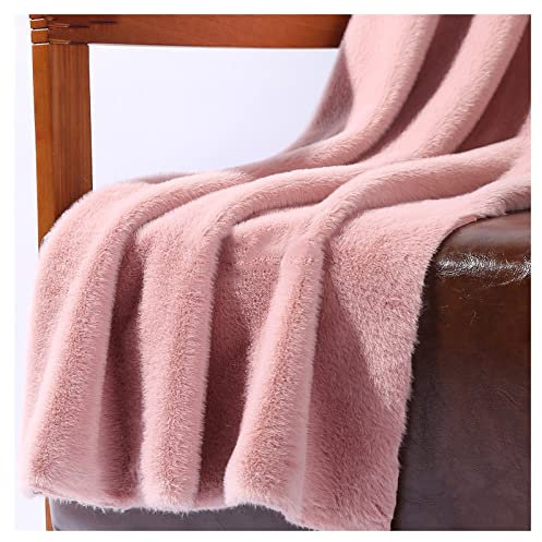 Tessuto Pelliccia Sintetica Al Metro Tessuto In Pelliccia Di Visone Imitazione Per Scarpe Da Cuscini Abbigliamento 160 Cm Di Larghezza Venduto Al Metro(Color:Rosa antico)