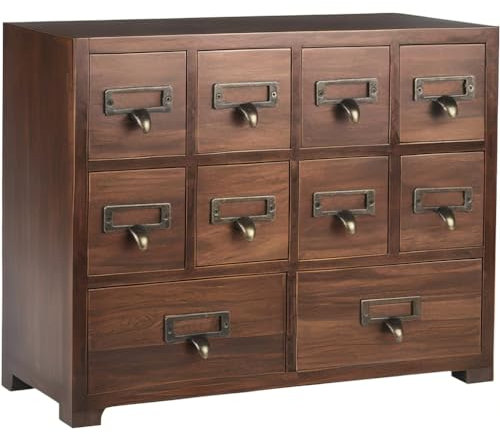 DELLMAO Petite armoire à pharmacie chinoise traditionnelle en bois massif vintage excellent rangement apothicaire tiroir boîte à bijoux à base de plantes