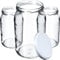 KADAX Lot de 24 bocaux de conservation en verre pour couvercle à visser - 900 ml - Pour confiture, conservation, conserves, blancs K5198